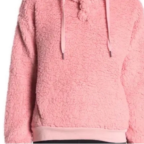 Z by Zella Rare Form Pink Faux Shearling Hoodie NWT Medium Soft Warm - Picture 5 of 7